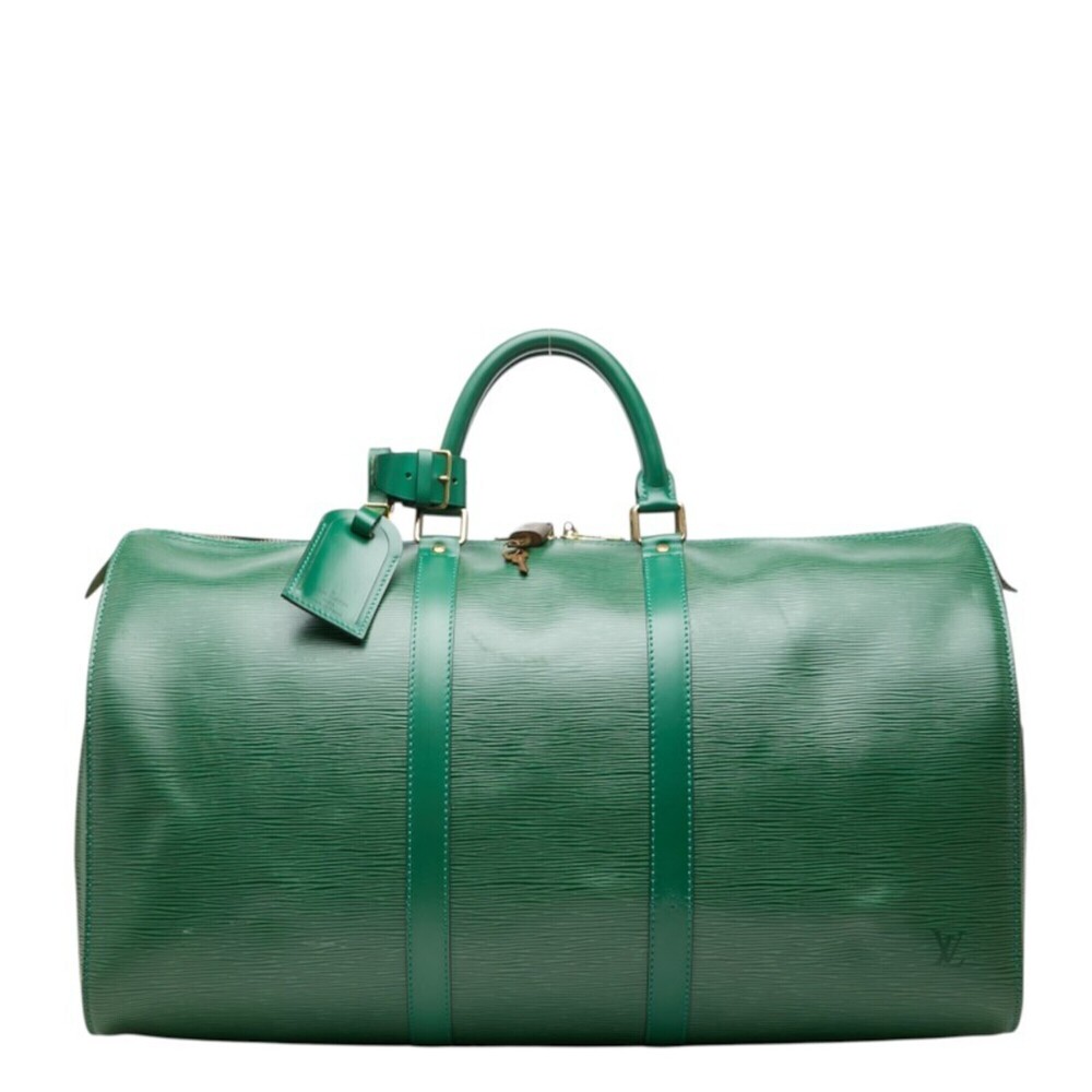 Louis Vuitton Epi Keepall 50 Boston Bag Travel M42964 Borneo Green Leather Wo...